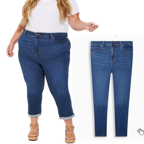 Nwt Torrid Sizes 24W-30W Crop Midfit Skinny Super Soft Mid-Rise Jeans (JN01:5) - Picture 1 of 4